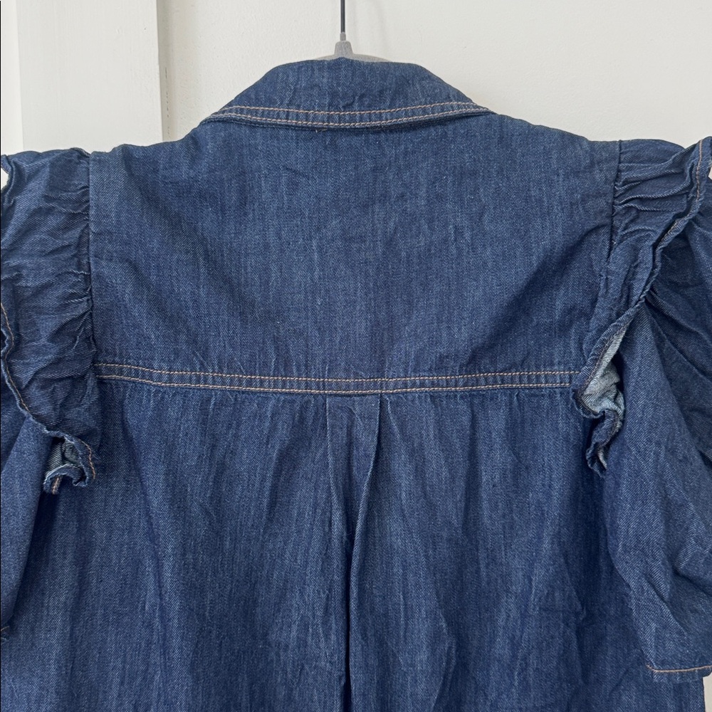 Anthropologie The Ozzi Ruffle-Sleeve Buttondown Shirt by Pilcro Size S - Picture 9 of 11